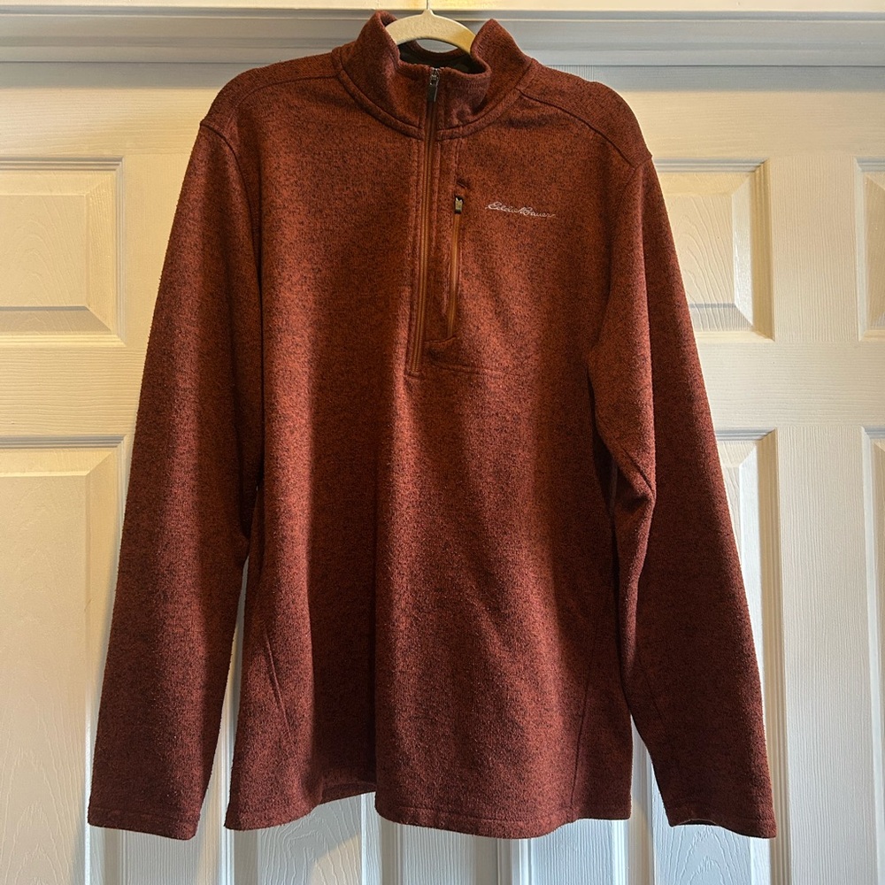 Eddie Bauer Brown Quarter-Zip Pullover